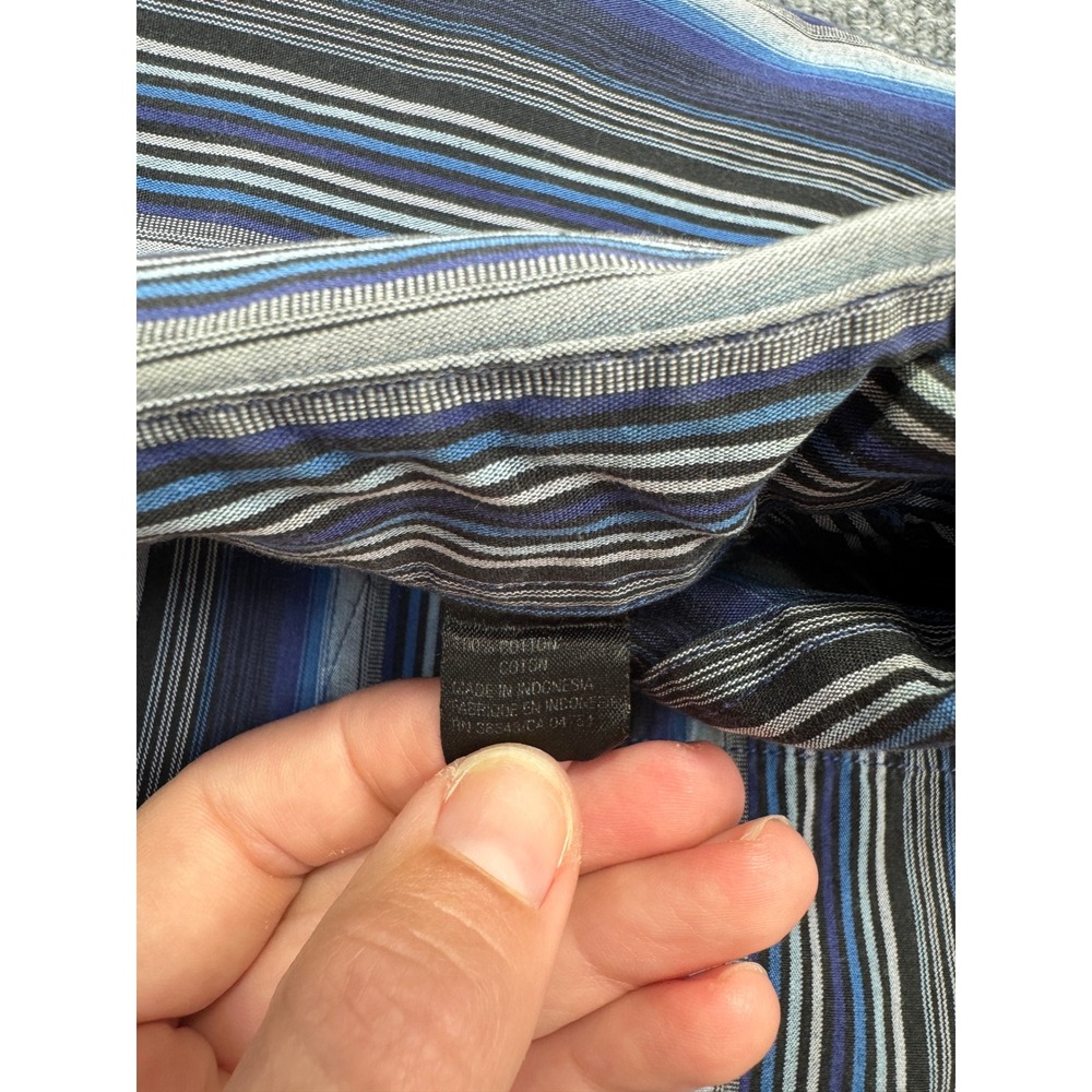 Kenneth Cole New York Mens Long Sleeve Striped Button Down Shirt Blue 17 34-35 - Picture 4 of 7